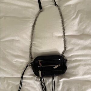 Rebecca Minkoff Black Crossbody Bag with Silver Chain